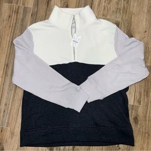J Crew Colorblock Half-Zip Sweatshirt